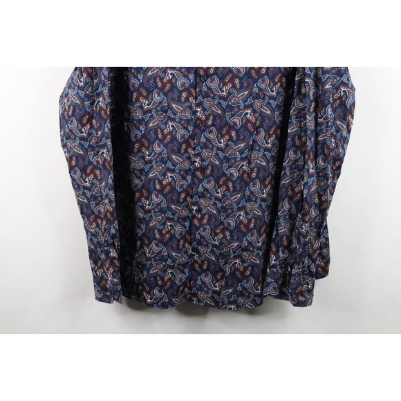 Express Mens Size 2XL XXL Slim Paisley Geometric Collared Button Shirt Cotton - Picture 3 of 11